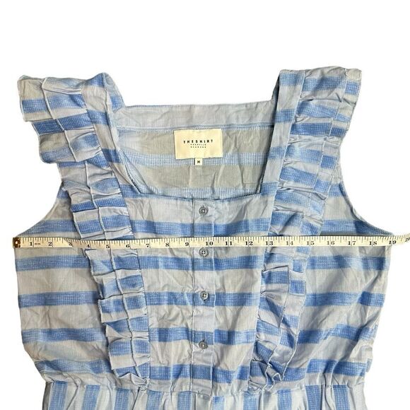 The Shirt Rochelle Behrens 100% Cotton Striped Mini Dress Size Medium - Picture 5 of 9